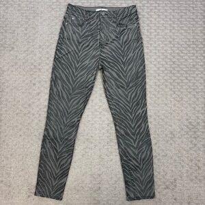 7 For All Mankind Jeans Women's 28 Zebra Print Skinny Shimmer Animal Stretch